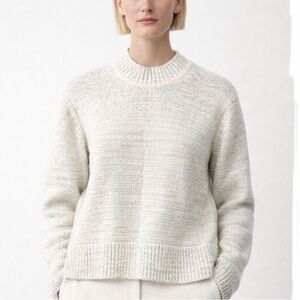 COS Wool Blend High Neck Grey Beige Thick Quality Knit Classic Sweater Small EUC